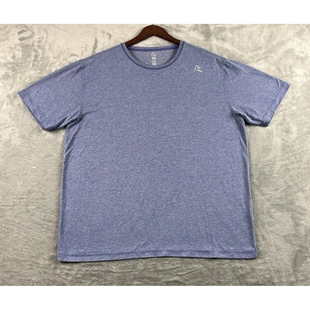 Rhoback Shirt Mens 2XL Blue Purple Tech Tee Short Sleeve Performance Stretch Gym